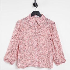 NWT ONLY Neon & Nylon Misty floral print button front top size XS